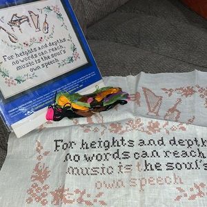 EUC Needles N Hoops music Sampler embroidery kit